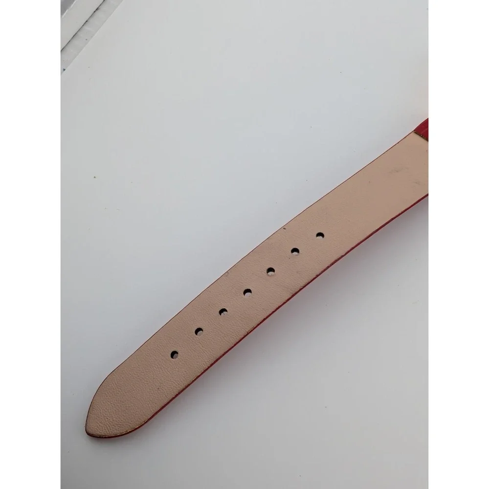 Inschic Watch Women 34mm Rose Gold Case Red Faux Leather Band- New Battery